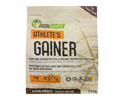 Iron Vegan Athlete's Gainer Weight Gain Drink Mix Natural Chocolate - 2.5 KG