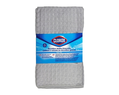 Clorox 2 Pack Microfiber Deep Waffle Dishcloth Gray - 2.0 EA