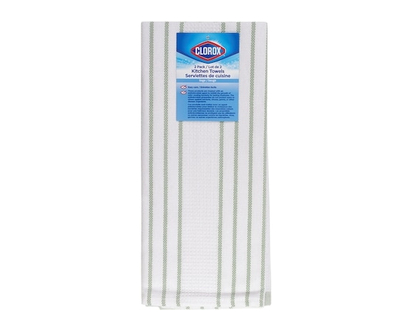 Clorox 2 Pack Flat Weave Waffle Kitchen Towel Sage - 2.0 EA