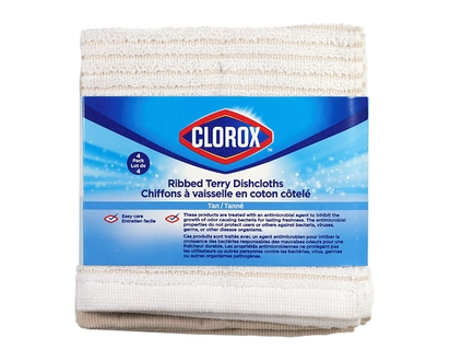 Clorox 4 Pack Rib Dishcloth Set Tan - 4.0 EA