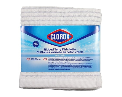 Clorox 4 Pack Rib Dishcloth Set Gray - 4.0 EA