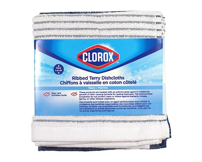 Clorox 4 Pack Rib Dishcloth Set Navy - 4.0 EA