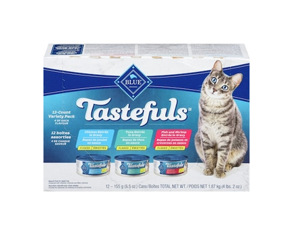 Blue Buffalo Tastefuls Natural Food For Adult Cats 12-Count Variety Pack Flaked - 1.86 KG