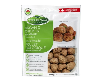 Yorkshire Valley Farms Organic Chicken Meatballs, Fully Cooked - 800.0 G