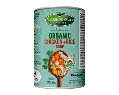 Yorkshire Valley Farms Organic Chicken and Rice Soup, Ready to Serve - 398.0 ML