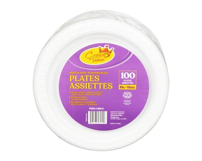 Crown Prince Assiettes plastique blanc 15 cm. - 1.0 G