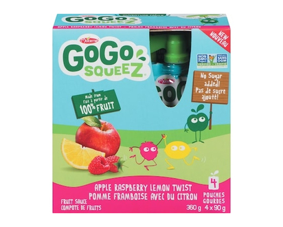 GoGo squeez Apple Raspberry Lemon Twist, Pouch - 90.0 G