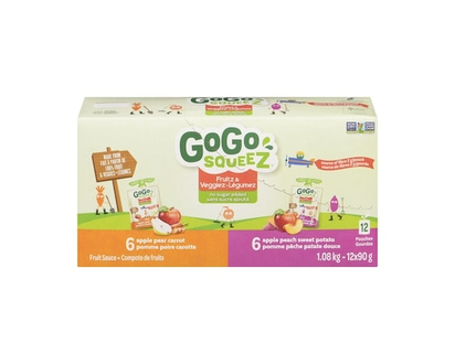 GoGo squeez Fruitz & Veggiez Fruit Sauce, Made from 100% Fruit, 12 Pack - 1.08 KG