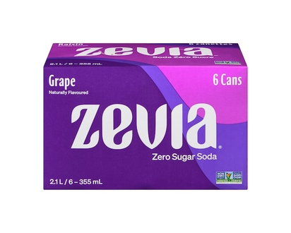 Zevia Zero Sugar Soda, Grape - 355.0 ML