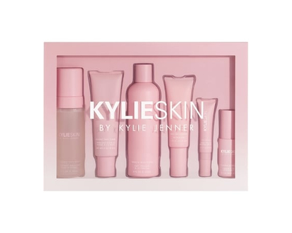 KYLIE COSMETICS 6-Piece Full Regimen Set: foaming face wash, face scrub, milk toner, vitamin c serum, moisturizer, eye cream - 1 EA