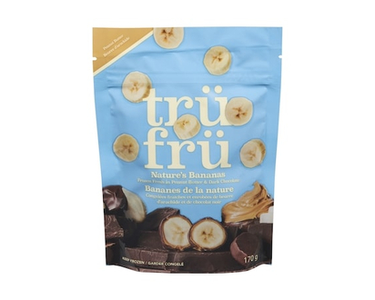 trufru Banana de la nature, congelées fraiches et enrobées de beurre d'arachide et de chocolat noir - 170.0 G