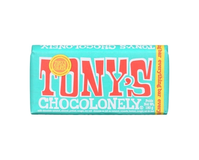 Tony's Chocolonely Everything Bar Milk Chocolate Caramel, Almond, Pretzel, Nougat, Sea Salt - 180.0 G