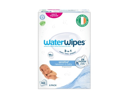 WaterWipes Sensitive+ Newborn & Baby Wipes, 3-In-1 Cleans, Cares, Protects, 99.9% Water, Unscented & Hypoallergenic, 360 Count - 360.0 EA