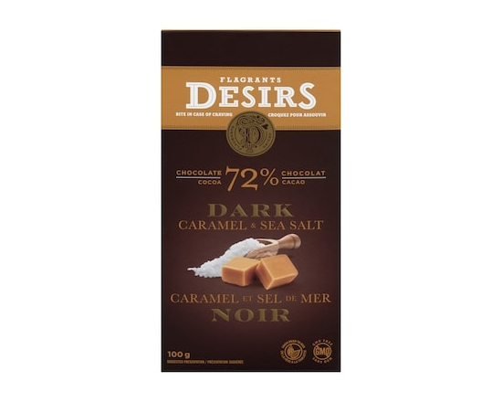 Chocolat 72% Cacao Noir Caramel et Sel de Mer - 100.0 G