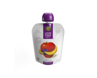Love Child Superblends Apples, Bananas + Blueberries Puree - 128 ML