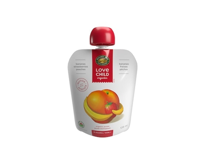 Love Child Superblends Bananas, Strawberries + Peaches Puree - 128 ML