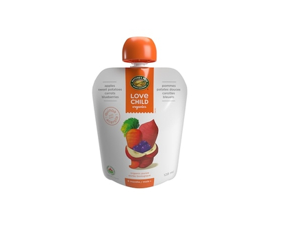 Love Child Superblends: apples, sweet potatoes, carrots + blueberries - 128 ML