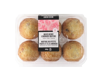 FGF Mixed Berry Lemonade Muffins, 6 Pack - 600.0 G