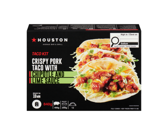 Houston Avenue Bar & Grill Kit à taco taco au porc croustillant sauce chipotle et lime - 840.0 G