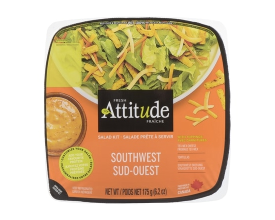Attitude Fraîche Salade Sud-Ouest avec garnitures format individuel - 0.175 KG