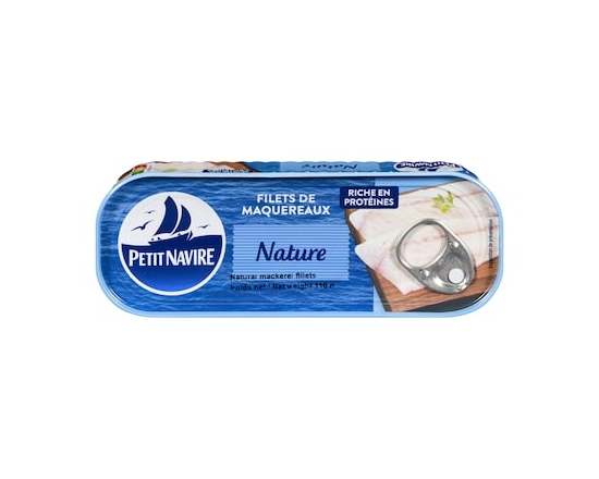 Filets de maquereaux naturels cuits à la vapeur Petit Navire - 110.0 G