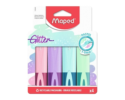 Maped Glitter Pastel Highlighters 4-Pack - 1.0 EA