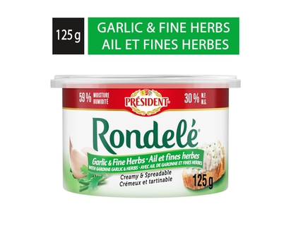 President Rondelà© Garlic & Fine Herbs Spreadable Cheese - 125.0 G
