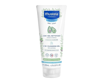 Mustela Gel Nettoyant 2 en 1 Bébé à l'avocat BIO - 200 ML