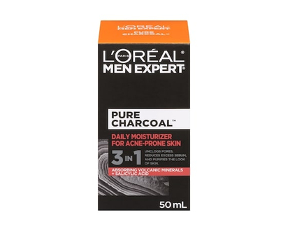 L'Oreal Paris Men Expert Daily Moisturizer For Acne-Prone Skin Pure Charcoal - 50.0 ML