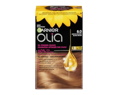 Garnier Olia Permanent Hair Dye No Ammonia and Oil Powered, 1 pack Medium Blonde - 1.0 EA
