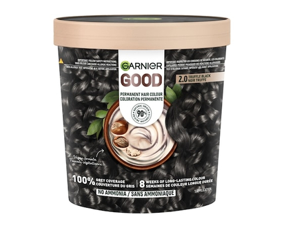 Garnier GOOD, Permanent Hair Dye, 100% Grey Coverage, No Ammonia Truffle Black - 1.0 EA