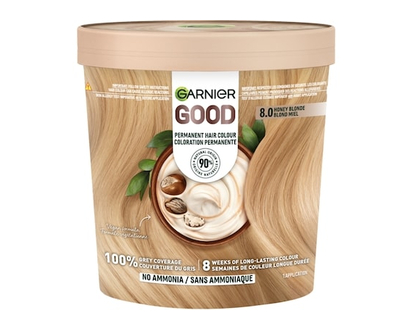 Garnier GOOD, Permanent Hair Dye, 100% Grey Coverage, No Ammonia Honey Blonde - 1.0 EA