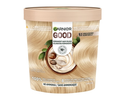 Garnier GOOD, Permanent Hair Dye, 100% Grey Coverage, No Ammonia Vanilla Blonde - 1.0 EA