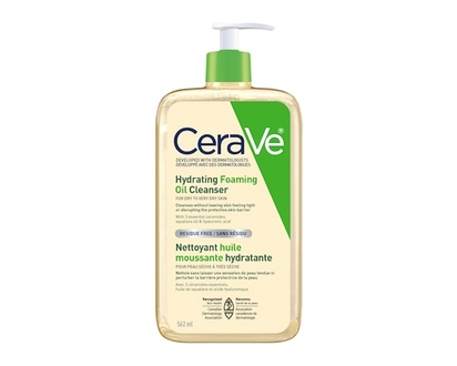 Nettoyant huile moussante hydratante CeraVe — Nettoyant visage et corps avec huile de squalane, acide hyaluronique et céramides — Pour peaux sèches à 