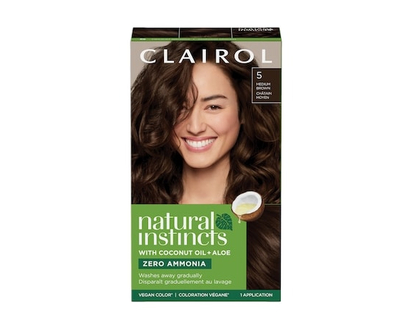Clairol Natural Instincts 5 Medium Brown, Ammonia Free Demi-Permanent Hair Color, Vegan Hair Dye - 1.0 EA