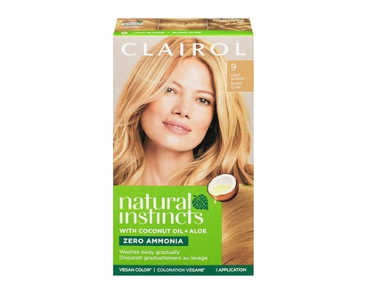Clairol Natural Instincts 9 Light Blonde, Ammonia Free Demi-Permanent Hair Color, Vegan Hair Dye - 1.0 EA