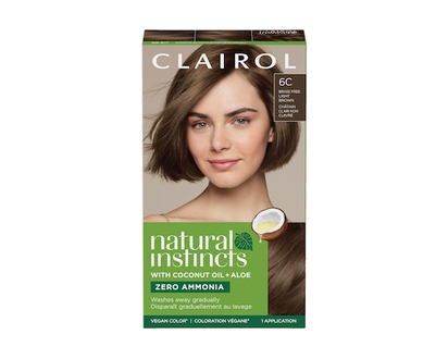 Clairol Natural Instincts 6C Brass Free Light Brown, Ammonia Free Demi-Permanent Hair Color, Vegan Hair Dye - 1.0 EA