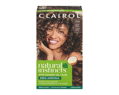 Clairol Natural Instincts 5W Medium Warm Brown, Ammonia Free Demi-Permanent Hair Color, Vegan Hair Dye - 1.0 EA