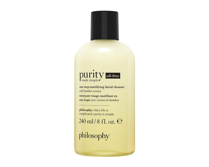 Philosophy nettoyant visage matifiant en une étape purity made simple oil-free avec extrait de bambou - 236 ML
