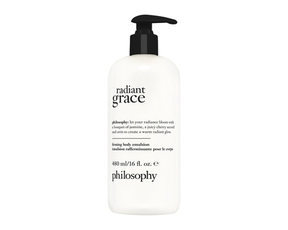 Philosophy radiant grace firming scented body emulsion, softens the skin, long-lasting hydration - 480 ML