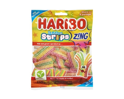 Haribo Rainbow strips z!ng confiserie gélifiée à partager - 170.0 G