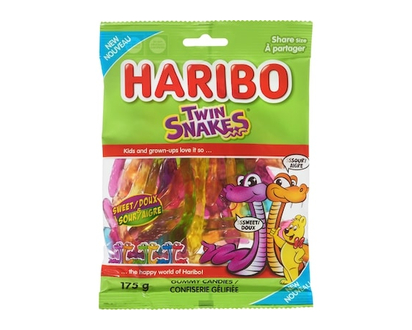 Haribo Twin Snakes Gummy Candies Sweet & Sour Share Size - 175.0 G