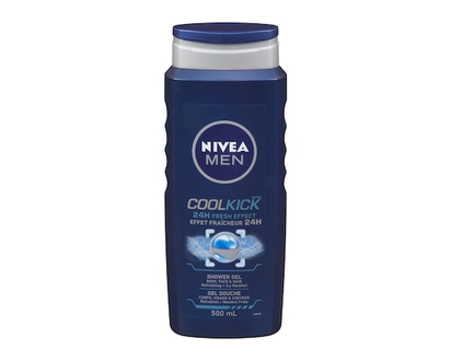 Nivea Soap, Men Cool kick Shower Gel Body Face and Hair - 500.0 ML