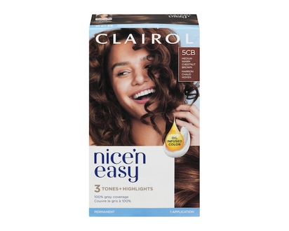 Clairol Nice'n Easy 5CB Medium Warm Chestnut Brown, Permanent Hair Dye, Superior Natural Looking Colour - 1.0 EA