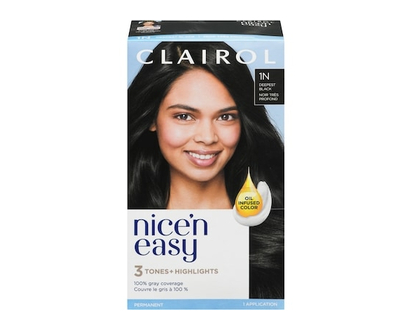 Clairol Nice'n Easy 1N Deepest Black, Permanent Hair Dye, Superior Natural Looking Colour - 1.0 EA