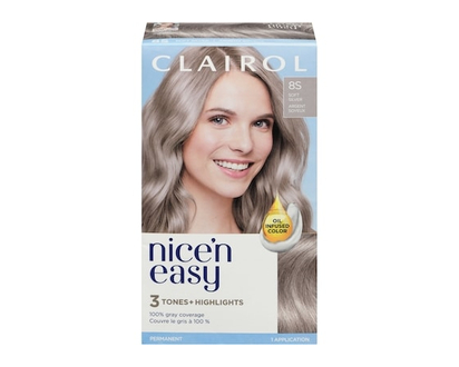 Clairol Nice'n Easy 8S Soft Silver, Permanent Hair Dye, Superior Natural Looking Colour - 1.0 EA