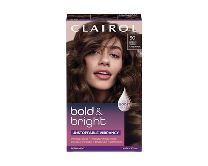 Clairol Bold & Bright, Permanent Hair Dye, Intense Color + Moisturizing Shine 50 Brown Sugar - 1.0 EA