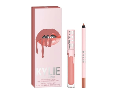 KYLIE COSMETICS Kit Rouge à lèvres mat + Crayon à lèvres, routine lèvres parfaite, couleur intense, longue tenue, sans bavures, végétalien - 1 CHA