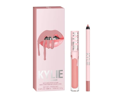 KYLIE COSMETICS Kit Rouge à lèvres mat + Crayon à lèvres, routine lèvres parfaite, couleur intense, longue tenue, sans bavures, végétalien - 1 CHA