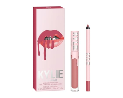 KYLIE COSMETICS Kit Rouge à lèvres mat + Crayon à lèvres, routine lèvres parfaite, couleur intense, longue tenue, sans bavures, végétalien - 1 CHA